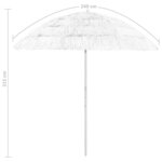 vidaXL Parasol de plage Hawaii blanc 240 cm