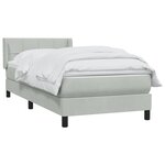 vidaXL Sommier à lattes de lit et matelas gris clair 80x210 cm velours