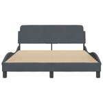 vidaXL Cadre de lit avec tête de lit Gris foncé 140x200 cm Velours