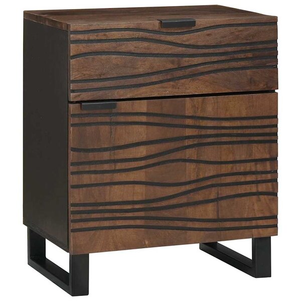 vidaXL Cabinet de chevet Noyer 50 x 33 x 60 cm bois de manguier massif