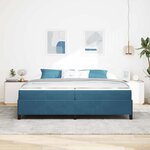 vidaXL Cadre de lit avec matelas Bleu foncé 200 x 200 cm tissu