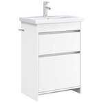 vidaXL Meuble sous lavabo de salle de bain Blanc 56 x 37 5 x 81 cm
