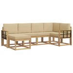 vidaXL Ensemble de canapés d'extérieur 6 pc Blanc et Beige Polyester