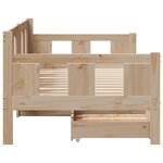 vidaXL Lit de jour avec tiroirs sans matelas 90x190 cm bois massif
