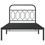 vidaXL Cadre de lit métal sans matelas avec tête de lit noir 107x203cm