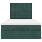 vidaXL Cadre de lit ottoman avec matelas vert foncé 120x190 cm velours