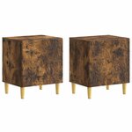 vidaXL Table de chevet 2 Pièces Chêne fumé 43 x 34 5 x 50 cm