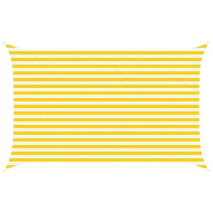 vidaXL Voile d'ombre Jaune et blanc 2 5 x 4 m 100 polyester Oxford