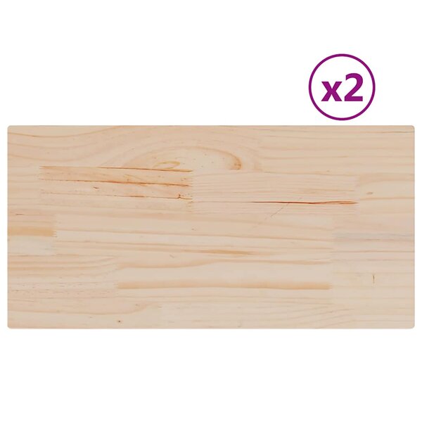 vidaXL Dessus de table 2 Pièces 90x45x1 7cm rectangulaire bois pin massif