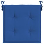 vidaXL Coussins de chaise de jardin lot de 6 bleu royal 40x40x4 cm
