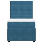 vidaXL Sommier à lattes de lit avec matelas Bleu foncé 90x190 cm