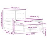 vidaXL Lit à ressorts avec matelas Gris clair 180 x 200 cm Velours