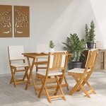 vidaXL Chaises de bistrot d'extérieur 4 pc Crème blanc