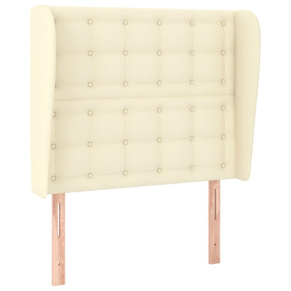 vidaXL Tête de lit avec oreilles Crème 83x23x118/128 cm Similicuir