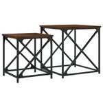 vidaXL Tables basses gigognes 2 Pièces chêne marron bois d'ingénierie