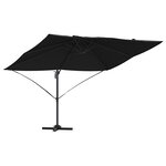 vidaXL Parasol cantilever Roma noir 352x251x260 cm en alu