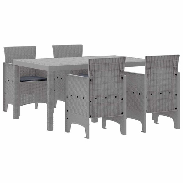 vidaXL Ensemble de salle à manger pour jardin 5 Pièces Gris clair