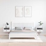 vidaXL Table de chevet avec tiroir 2 Pièces Blanc 38 x 36 x 29 5 cm