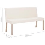 Banquette pouf tabouret meuble banc 139 cm crème synthétique 3002077