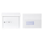 Pack Bouche d'entrée + Boîte aux lettre en acier  V4071  Fente 33 x 4 cm  Blanc