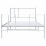 vidaXL Cadre de lit métal sans matelas et pied de lit blanc 107x203 cm
