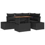 vidaXL Ensemble de canapé de jardin avec coussin 5 Pièces Noir et Marron