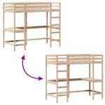 vidaXL Lit superposé avec bureau 90x200 cm bois de pin massif