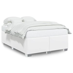 vidaXL Cadre de lit sans matelas blanc similicuir