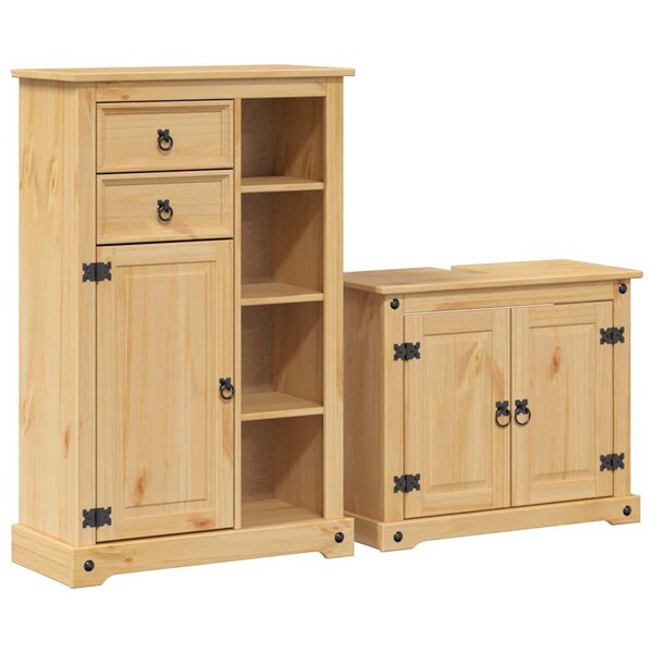 vidaXL Ensemble de meubles salle de bain 2 Pièces Corona bois pin massif