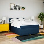 vidaXL Sommier à lattes de lit avec matelas Bleu 160x200 cm Tissu
