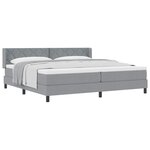 vidaXL Lit à ressorts avec tête de lit Gris clair 200 x 200 cm tissu