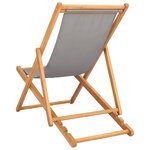 vidaXL Chaise de plage Gris clair Bois de teck massif