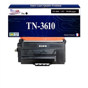 T3AZUR- Toner compatible avec Brother HL-L6410DN MFC-L6910DN TN-3610 XL Noir (18 000 pages)