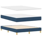 vidaXL Lit coffre avec matelas - Bleu  140 x 190 cm  tissu