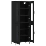 vidaXL Buffet haut Noir 69 5x34x180 cm Bois d'ingénierie