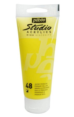 Peinture studio acrylique tube jaune primaire 100 ml pébéo