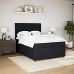 vidaXL Sommier à lattes de lit et matelas Noir 160x200 cm Velours