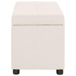 Banquette pouf tabouret meuble banc avec compartiment de rangement 116 cm crème polyester 3002063
