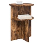 vidaXL Table d'appoint Chêne fumé Ø 39 5 x 55 cm Bois d'ingénierie