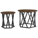 vidaXL Table d'appoint 2 Pièces Chêne fumé Bois d'ingénierie et acier