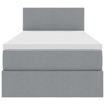 vidaXL Lit avec rangement et matelas Gris clair 100 x 200 cm