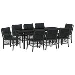 vidaXL Ensemble de salle à manger pour jardin 9 Pièces Noir polyrotin
