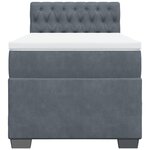 vidaXL Sommier à lattes de lit et matelas Gris foncé 80x200 cm Velours