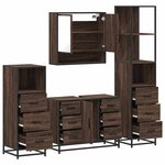 vidaXL Ensemble de meubles de salle de bain 4 Pièces chêne marron