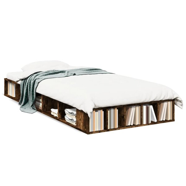 vidaXL Cadre de lit sans matelas chêne fumé 100x200 cm