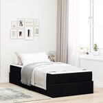 vidaXL Cadre de lit avec matelas avec matelas 2 Pièces Noir tissu