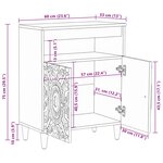 vidaXL Buffet Marron 60 x 33 5 x 75 cm Bois de mangue massif