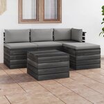 Vidaxl salon palette de jardin 5 pièces avec coussins bois de pin massif