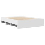 vidaXL Cadre de lit blanc 135x190 cm bois d'ingénierie