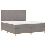 vidaXL Lit à Ressort avec Matelas Taupe King en Tissu